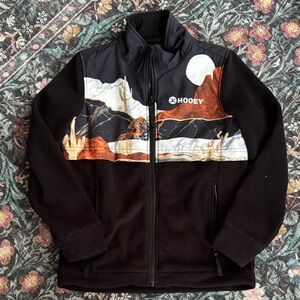 Hooey Youth Black and Orange Scenic fleece Jacket